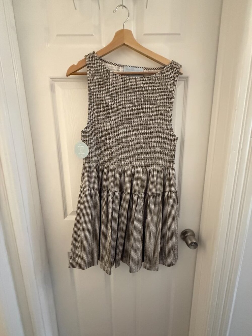 (NWT) Hill House Home Cosima Mini Nap Dress in Chocolate Gingham - Picture 3 of 6